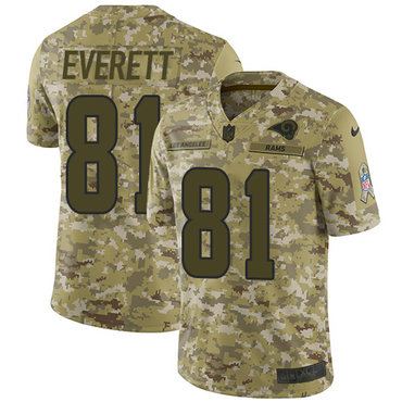 Nike Rams #81 Gerald Everett Camo Men’s Stitched NFL Limited 2018 Salute To Service Jersey