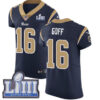 Men’s Los Angeles Rams #16 Jared Goff Navy Blue Nike NFL Home Vapor Untouchable Super Bowl LIII Bound Elite Jersey