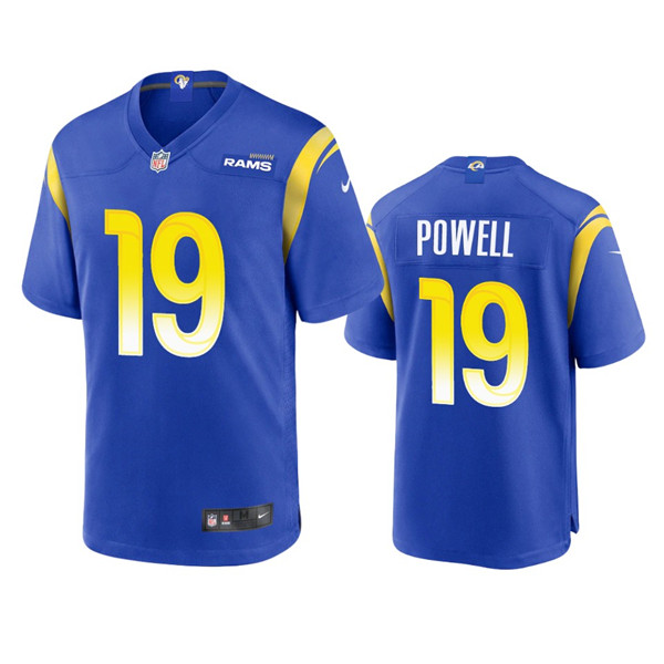 Men’s Los Angeles Rams #19 Brandon Powell Royal Stitched Football Game Jersey