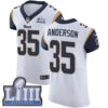 Men’s Los Angeles Rams #35 C.J. Anderson White Nike NFL Road Vapor Untouchable Super Bowl LIII Bound Elite Jersey