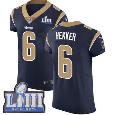#6 Elite Johnny Hekker Navy Blue Nike NFL Home Men’s Jersey Los Angeles Rams Vapor Untouchable Super Bowl LIII Bound