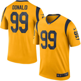 Men’s Los Angeles Rams #99 Aaron Donald Nike Gold Color Rush Legend Jersey