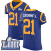 Men’s Los Angeles Rams #21 Nolan Cromwell Royal Blue Nike NFL Alternate Vapor Untouchable Super Bowl LIII Bound Elite Jersey
