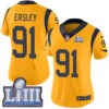 #91 Limited Dominique Easley Gold Nike NFL Women’s Jersey Los Angeles Rams Rush Vapor Untouchable Super Bowl LIII Bound