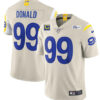 Men’s Los Angeles Rams 2022 #99 Aaron Donald Bone White With 4-star C Patch Stitched NFL Jersey