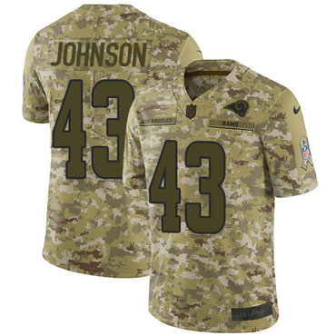 Nike Rams #43 John Johnson Camo Men’s Stitched NFL Limited 2018 Salute To Service Jersey