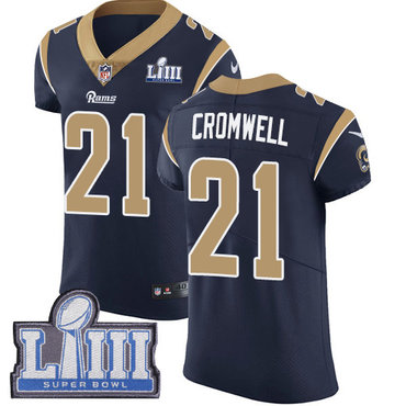 #21 Elite Nolan Cromwell Navy Blue Nike NFL Home Men’s Jersey Los Angeles Rams Vapor Untouchable Super Bowl LIII Bound
