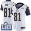 #81 Limited Torry Holt White Nike NFL Road Women’s Jersey Los Angeles Rams Vapor Untouchable Super Bowl LIII Bound
