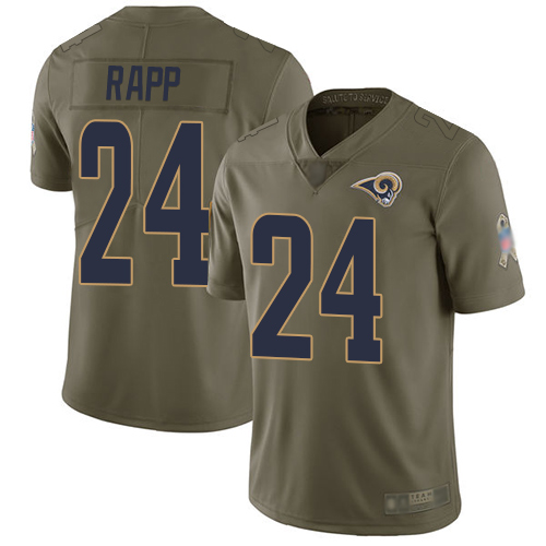 Rams #24 Taylor Rapp Olive Men’s Stitched Football Limited 2017 Salute To Service Jersey