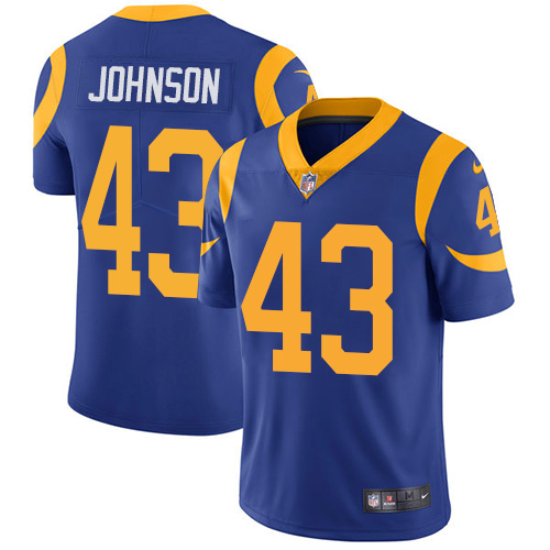 Nike Rams #43 John Johnson Royal Blue Alternate Men’s Stitched NFL Vapor Untouchable Limited Jersey