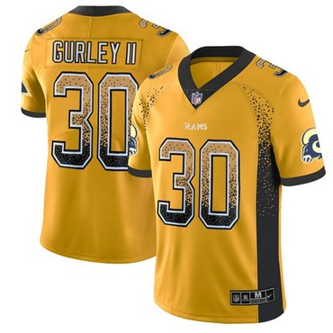 Nike Rams #30 Todd Gurley II Gold Men’s Stitched NFL Limited Rush Drift Fashion Jersey