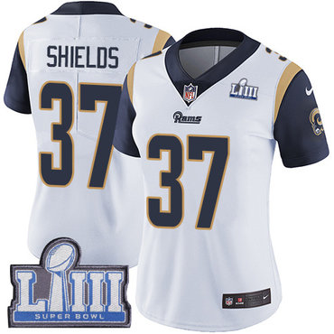 #37 Limited Sam Shields White Nike NFL Road Women’s Jersey Los Angeles Rams Vapor Untouchable Super Bowl LIII Bound