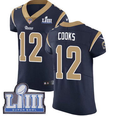 #12 Elite Brandin Cooks Navy Blue Nike NFL Home Men’s Jersey Los Angeles Rams Vapor Untouchable Super Bowl LIII Bound