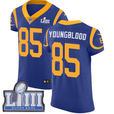 #85 Elite Jack Youngblood Royal Blue Nike NFL Alternate Men’s Jersey Los Angeles Rams Vapor Untouchable Super Bowl LIII Bound