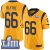 #66 Limited Austin Blythe Gold Nike NFL Men’s Jersey Los Angeles Rams Rush Vapor Untouchable Super Bowl LIII Bound