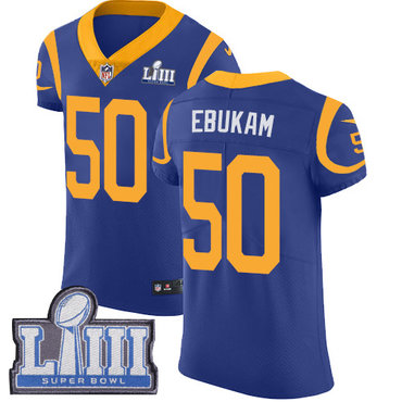 #50 Elite Samson Ebukam Royal Blue Nike NFL Alternate Men’s Jersey Los Angeles Rams Vapor Untouchable Super Bowl LIII Bound