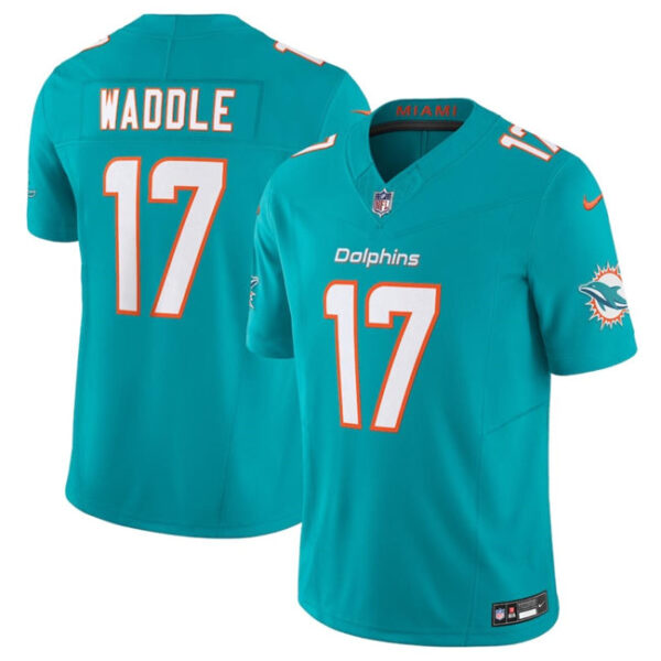 Miami Dolphins #17 Jaylen Waddle Aqua 2023 FUSE Vapor Limited Stitched Jersey