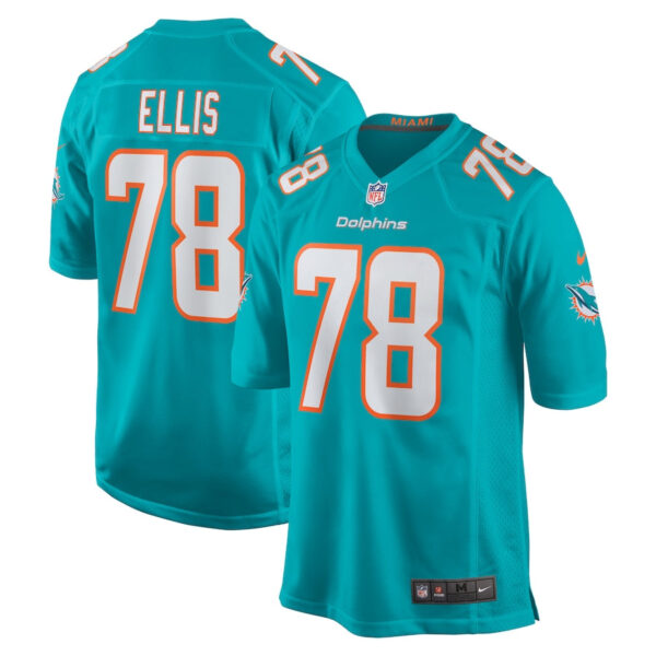 Miami Dolphins #78 Justin Ellis Game Jersey – Aqua