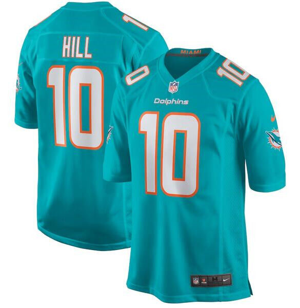 Miami Dolphins #10 Tyreek Hill Aqua Stitched Game Jersey