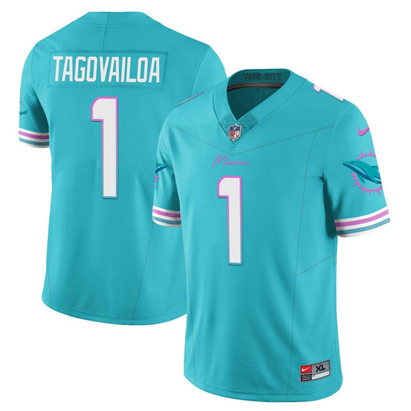 Miami Dolphins #1 Tua Tagovailoa Aqua 2023 FUSE Alternate Vapor Limited Stitched Jersey