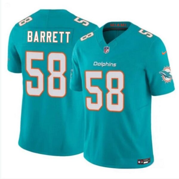 Miami Dolphins #58 Shaquil Barrett Aqua 2023 Fuse Vapor Jersey