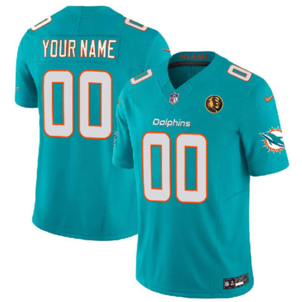 Miami Dolphins Active Player Custom Aqua 2023 FUSE With John Madden Jersey