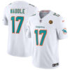 Miami Dolphins #17 Jaylen Waddle White 2023 FUSE With John Madden Patch Vapor Jersey