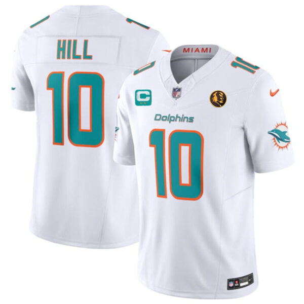 Miami Dolphins #10 Tyreek Hill White 2023 FUSE With 2-Star C Patch And John Madden Jersey