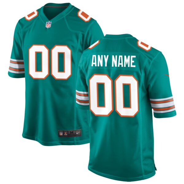 Miami Dolphins Nike Alternate Custom Game Jersey Aqua