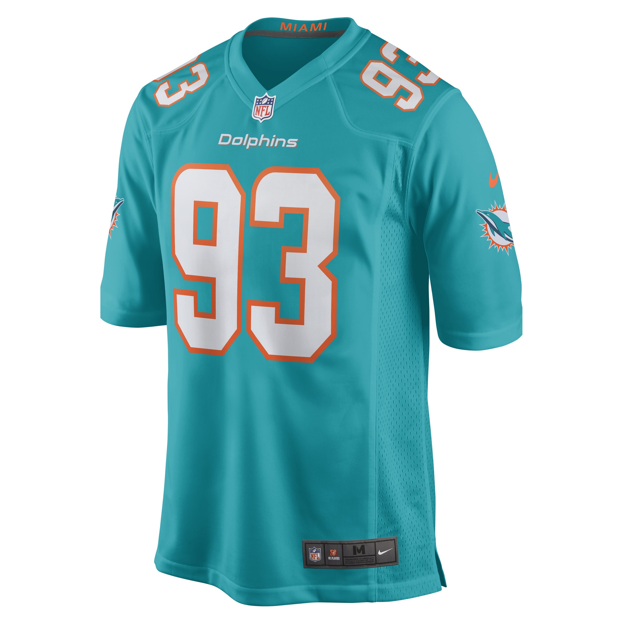 Trey Flowers Miami Dolphins Nike Game Player Jersey Aqua - Image 2