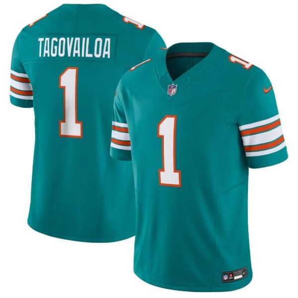 Miami Dolphins #1 Tua Tagovailoa Aqua 2023 FUSE Alternate Vapor Limited Stitched Jersey