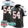 Men’s Dolphins Throwback Shula 347 Patch Vapor Jersey – All Stitched – Black Alternate – Zach Thomas