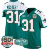 Men’s Dolphins Throwback Shula 347 Patch Vapor Jersey – All Stitched – Aqua Alternate – Raheem Mostert