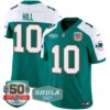 Men’s Dolphins Throwback Shula 347 Patch Vapor Jersey – All Stitched – Aqua Alternate – Tyreek Hill