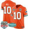 Men’s Dolphins Throwback Shula 347 Patch Vapor Jersey – All Stitched – Orange – Tyreek Hill