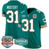 Men’s Dolphins Throwback Shula 347 Patch Vapor Jersey – All Stitched – Aqua – Raheem Mostert