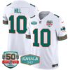 Men’s Dolphins Throwback Shula 347 Patch Vapor Jersey – All Stitched – White – Tyreek Hill