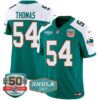 Men’s Dolphins Throwback Shula 347 Patch Vapor Jersey – All Stitched – Aqua Alternate – Zach Thomas