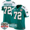 Men’s Dolphins Throwback Shula 347 Patch Vapor Jersey – All Stitched – Aqua Alternate – Undefeated