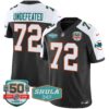 Men’s Dolphins Throwback Shula 347 Patch Vapor Jersey – All Stitched – Black Alternate – Undefeated