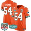 Men’s Dolphins Throwback Shula 347 Patch Vapor Jersey – All Stitched – Orange – Zach Thomas