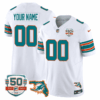 Dolphins Throwback 50th Perfect Season & Florida Patch Vapor Custom Jersey – All Stitched – Youth – White