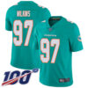 Nike Dolphins #97 Christian Wilkins Aqua Green Team Color Men’s Stitched NFL 100th Season Vapor Limited Jersey