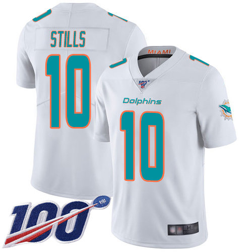 Nike Dolphins #10 Kenny Stills White Men’s Stitched NFL 100th Season Vapor Limited Jersey