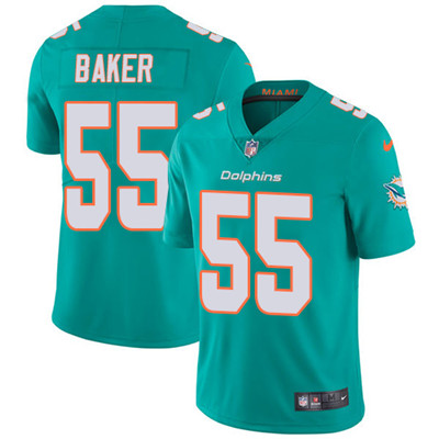 Nike Miami Dolphins #55 Jerome Baker Aqua Green Team Color Men’s Stitched NFL Vapor Untouchable Limited Jersey