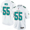 Men’s Miami Dolphins #55 Koa Misi White Road Stitched NFL Nike Game Jersey