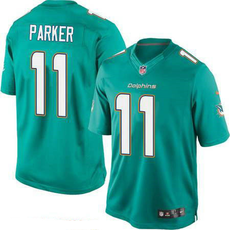 Men’s Miami Dolphins #11 DeVante Parker Green Team Color Stitched NFL Nike Game Jersey
