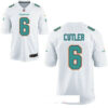 Men’s Miami Dolphins #6 Jay Culter White Road Stitched NFL Nike Game Jersey