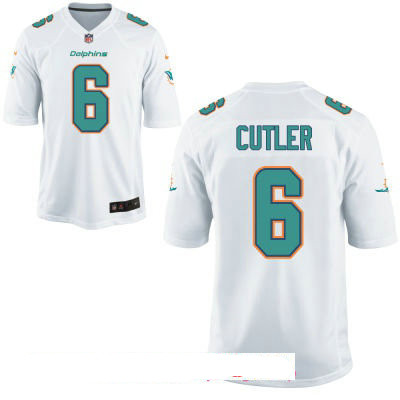 Men’s Miami Dolphins #6 Jay Culter White Road Stitched NFL Nike Game Jersey