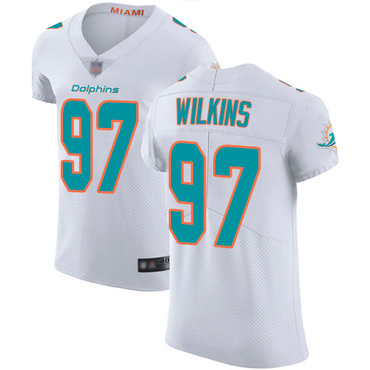 Dolphins #97 Christian Wilkins White Men’s Stitched Football Vapor Untouchable Elite Jersey